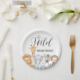 Dschungel-Safari "Es Wird Wild" Baby Shower Pappteller
