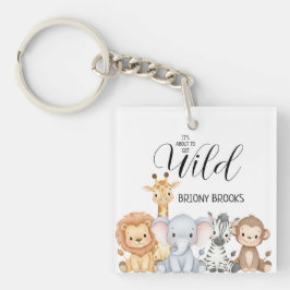 Dschungel-Safari "Es wird wild" Baby Shower Schlüsselanhänger