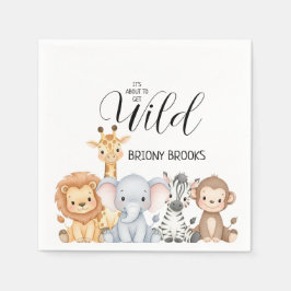Dschungel-Safari "Es Wird Wild" Baby Shower Serviette
