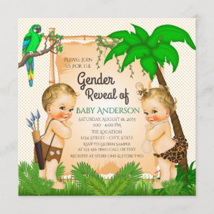 Dschungel-Safari-Geschlecht-Enthüllung-Baby-Shower Einladung
