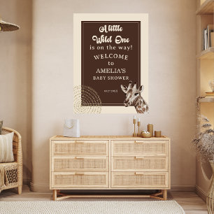 Dschungel-Safari-Giraffe-Baby-Shower-Willkommen Poster