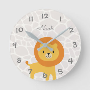 Dschungel-Safari-Löwe Runde Wanduhr