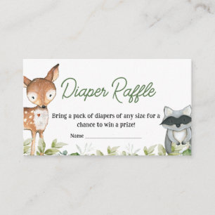 Dschungel-Safari-Tiere Baby Shower Windel-Raffle Begleitkarte