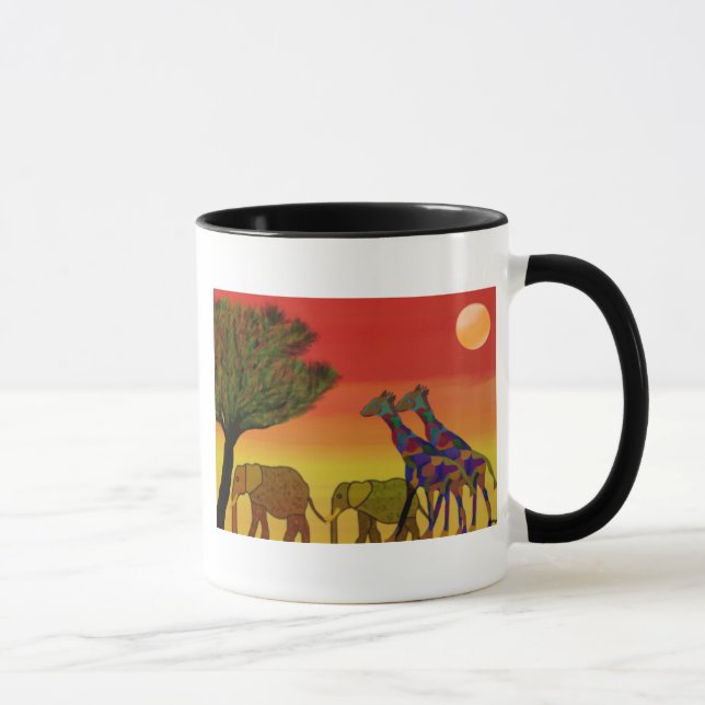 Dschungel-Sonnenuntergang-Tasse Tasse (Rechts)
