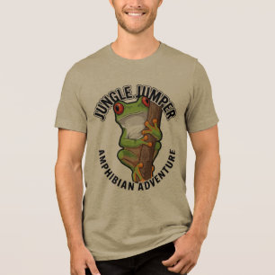 Dschungel Springer Amphibien Abenteuer Frosch Tri-Blend Shirt