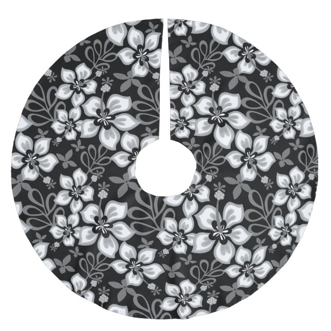 Dschungel-Surf in Schwarz Polyester Weihnachtsbaumdecke (Vorderseite)