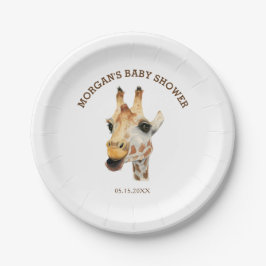 Dschungel-Thema-Aquarell-Giraffen-Babyparty Pappteller
