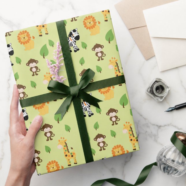 Dschungel-Tier-Packpapier Geschenkpapier (Jungle Safari Baby Shower Wrapping Paper)