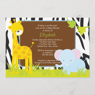 Dschungel-Tier-Safari-Babyparty-Einladung Einladung