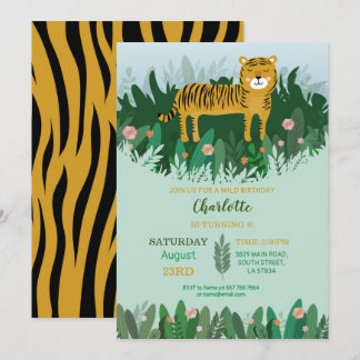 Dschungel-Tiger-Geburtstags-Zoo-Safari wild Einladung
