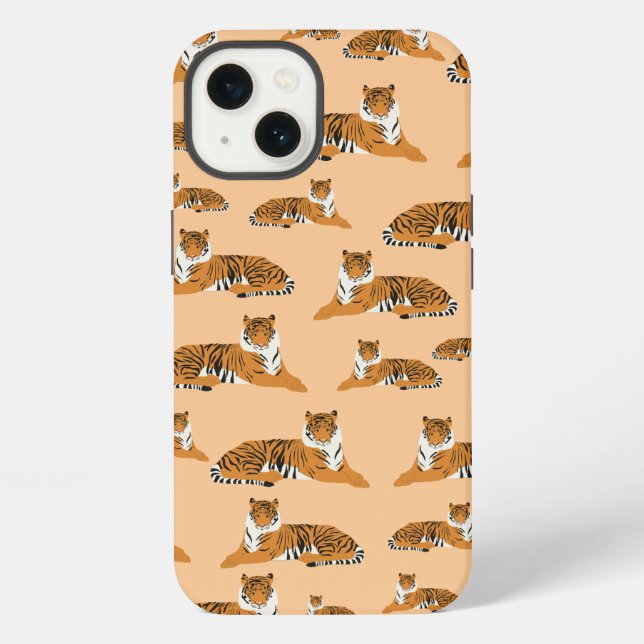 Dschungel-Tiger-Tiermuster iPhone Hülle (Rückseite)