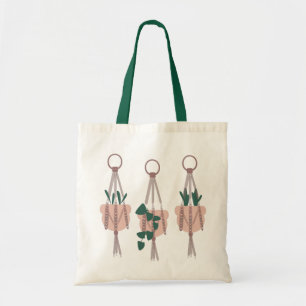 Dschungel Tropische Pflanzen Macrame-Hänger Illust Tragetasche