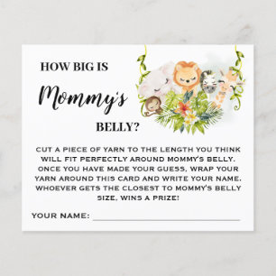 Dschungel Wie groß sind die Mamas Bauch Baby Dusch Flyer