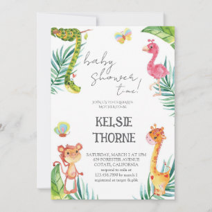 Dschungel-Wildlife-Baby-Party Einladung