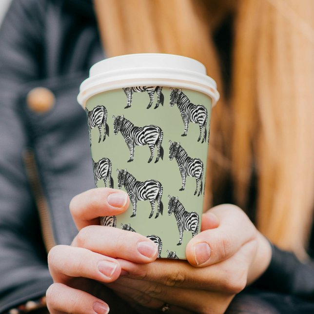 Dschungel Zebra Wilde Muster  Pappbecher (Von Creator hochgeladen)