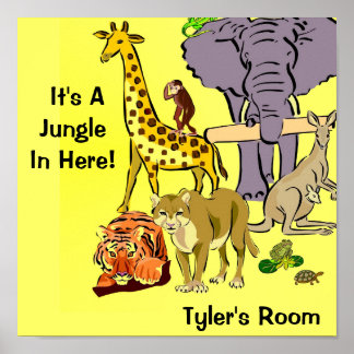 Dschungel, Zootiere Poster