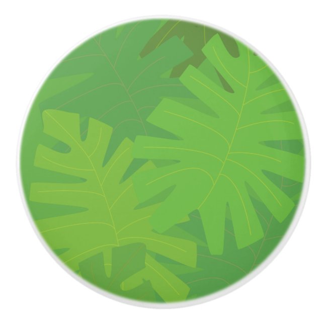 Dschungelblatt Keramikknauf (Vorderseite)