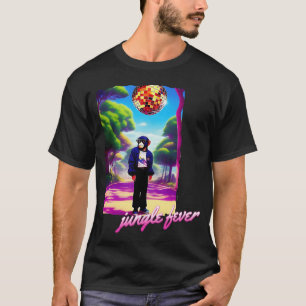 Dschungelfieber Schimpanse Disco Anime 90er Mädche T-Shirt