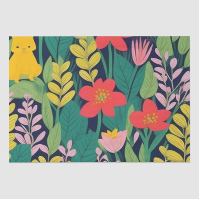 Dschungelflorale Blätter Seidenpapier (Vorderseite)