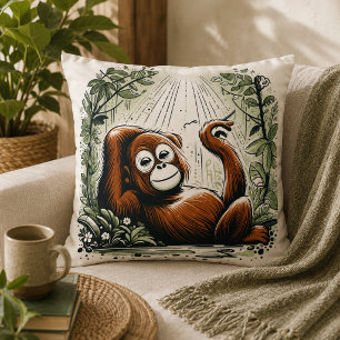 Dschungelharmonie: Orangutan Inspiriert Kissen