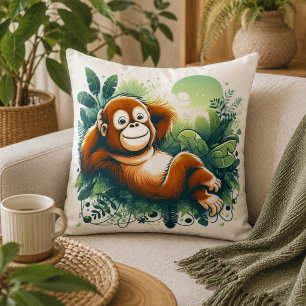 Dschungelharmonie: Orangutan Inspiriert Kissen