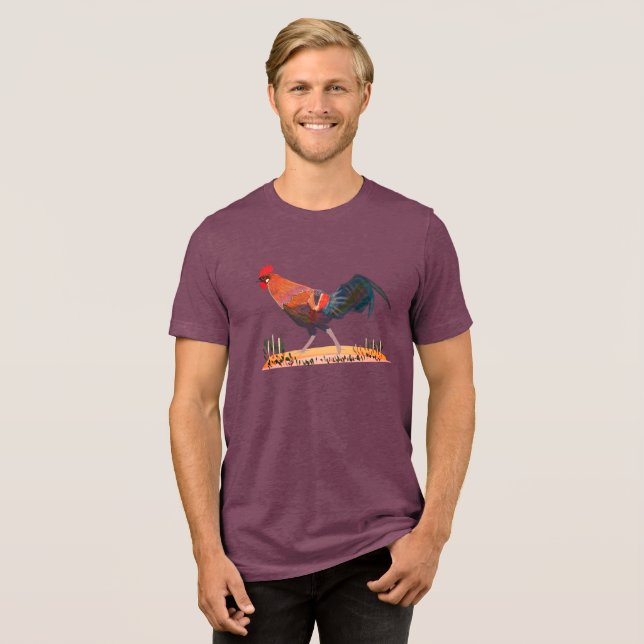 Dschungelhuhn-T-Shirt Tri-Blend-Shirt Tri-Blend Shirt (Vorderseite voll)