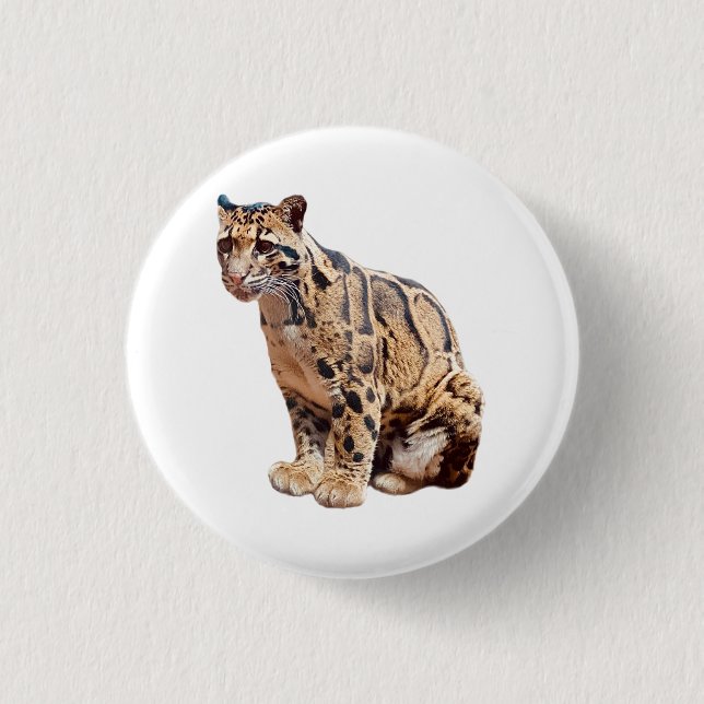 Dschungelkatzentier mit getrübter Leoparde Button (Vorderseite)