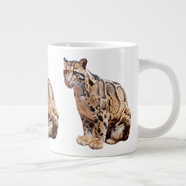 Dschungelkatzentier mit getrübter Leoparde Jumbo-Tasse (Rechts)