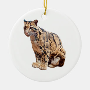 Dschungelkatzentier mit getrübter Leoparde Keramik Ornament