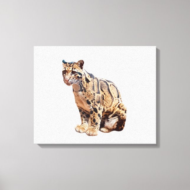 Dschungelkatzentier mit getrübter Leoparde Leinwanddruck (Vorderseite)