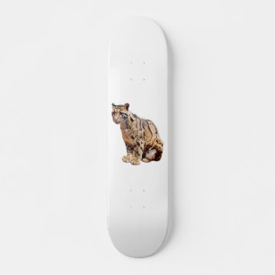 Dschungelkatzentier mit getrübter Leoparde Skateboard