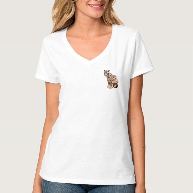 Dschungelkatzentier mit getrübter Leoparde T-Shirt (Vorderseite)