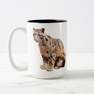 Dschungelkatzentier mit getrübter Leoparde Zweifarbige Tasse