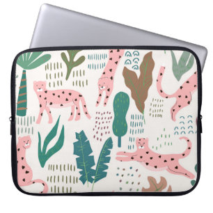 Dschungelmuster, Leopardendruck, Vintag. Laptopschutzhülle