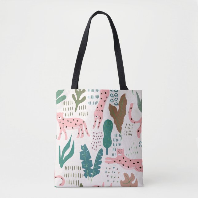 Dschungelmuster, Leopardendruck, Vintag. Tasche (Vorderseite)