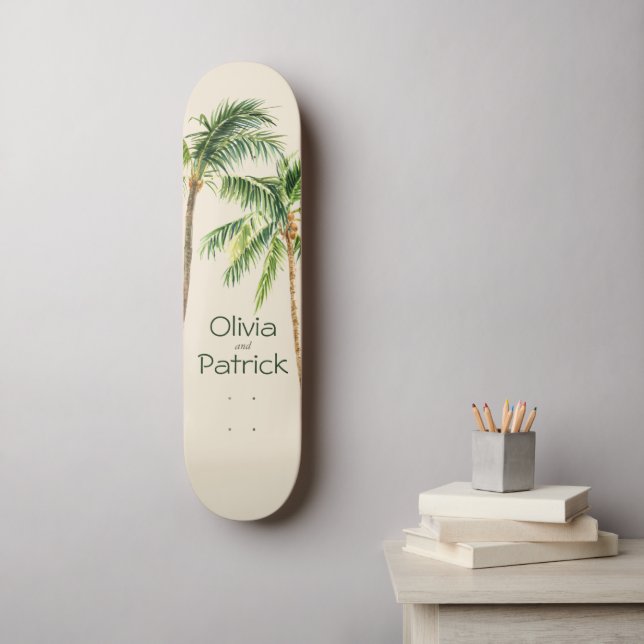 Dschungelpalme, tropisch skateboard (Wandkunst)