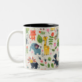 Dschungelpastel Leaf Muster Tasse