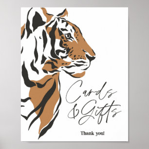 Dschungelsibirische Tigerkarten und Geschenkschild Poster