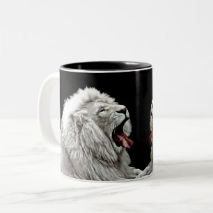 Dschungeltiere aus weißem Löwe, digitale Kunst Zweifarbige Tasse