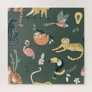 Dschungeltiere Vintage Flora Fauna