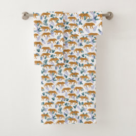 Dschungeltiger auf weißem Set