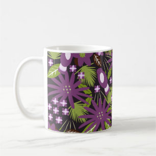 Dschungelvogel-Muster Lila Grün Tropisch   Kaffeetasse