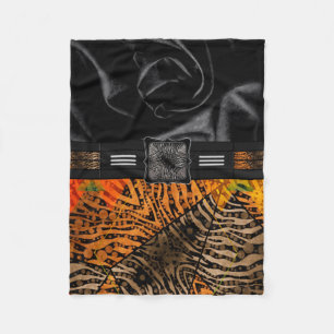Dschungelzebra-Tiger-Monogramm Fleecedecke