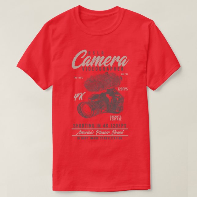DSLR Camera Videographer T-Shirt (Design vorne)