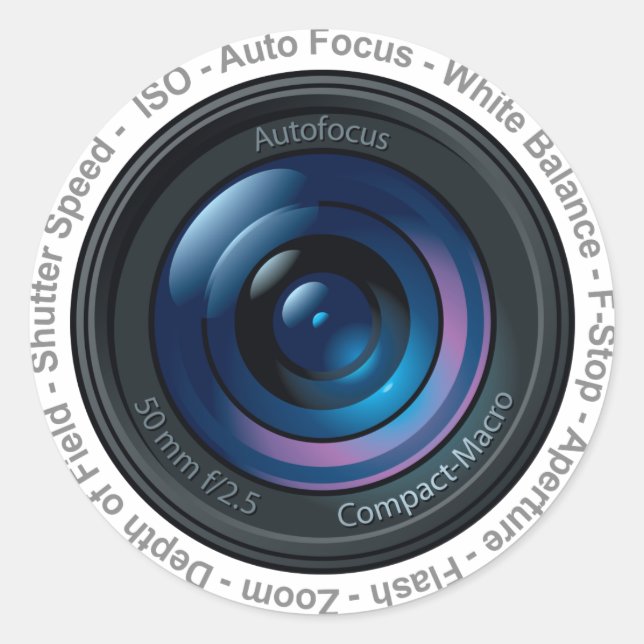 DSLR-Funktion Runder Aufkleber (Vorderseite)