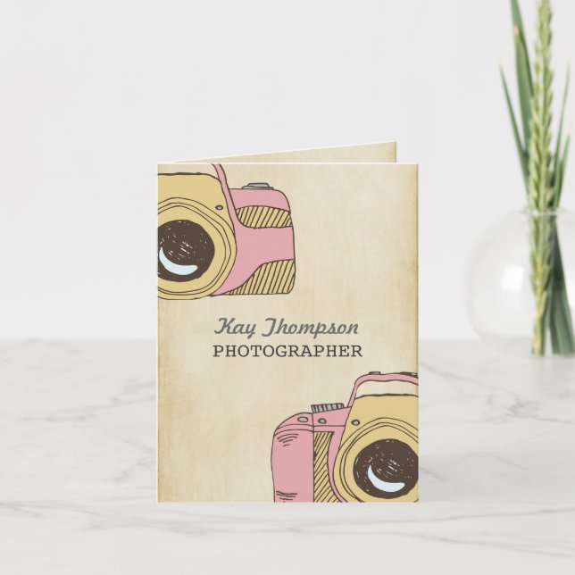 DSLR-Kamera Zeichnend Fotograf Danke Karte (Vorderseite)