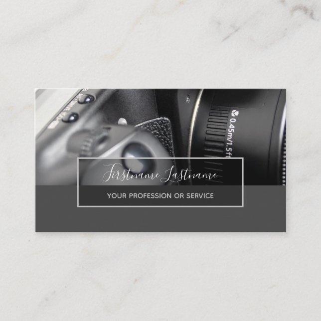 DSLR-Kameraobjektiv für Fotografen Videographen Visitenkarte (Vorderseite)