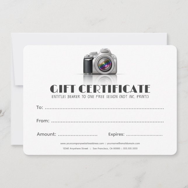 DSLR-Kamerazertifikat für berufliche Fotografen (Vorderseite)