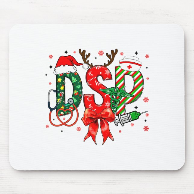 Dsp Krankenschwester Weihnachtsbogen Dsp Geschenk  Mousepad (Vorne)
