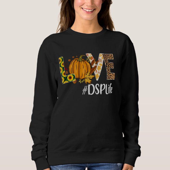 Dsp Liebe Fall Pumpkin Leopard Halloween Herbst Sweatshirt (Vorderseite)